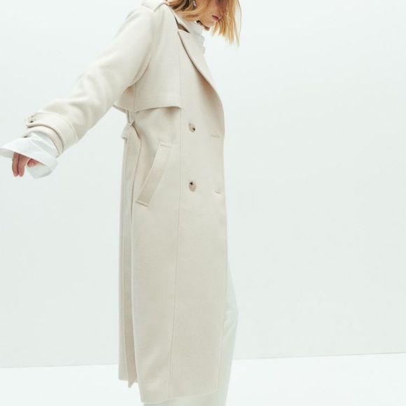 Brushed finished twill trench coat small - Picture 2 of 9